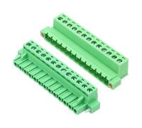 sourcing map 1Set PCB Terminal Block, 300V 10A Male&Female 13 Pin 5.08mm Distance PCB Screw Mount Terminal Block Connector 76 x 15 x 29 mm for Electronic Projects, Green