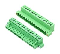 sourcing map 1Set PCB Terminal Block, 300V 10A Male&Female 14 Pin 5.08mm Distance PCB Screw Mount Terminal Block Connector 81 x 15 x 29 mm for Electronic Projects, Green