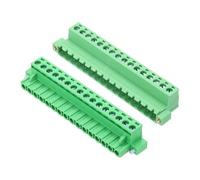 sourcing map 1Set PCB Terminal Block, 300V 10A Male&Female 16 Pin 5.08mm Distance PCB Screw Mount Terminal Block Connector 91 x 15 x 28 mm for Electronic Projects, Green