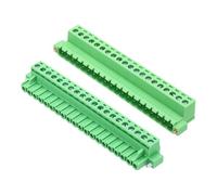 sourcing map 1Set PCB Terminal Block, 300V 10A Male&Female 20 Pin 5.08mm Distance PCB Screw Mount Terminal Block Connector 112 x 15 x 32 mm for Electronic Projects, Green