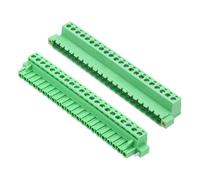 sourcing map 1Set PCB Terminal Block, 300V 10A Male&Female 22 Pin 5.08mm Distance PCB Screw Mount Terminal Block Connector 122 x 15 x 31 mm for Electronic Projects, Green