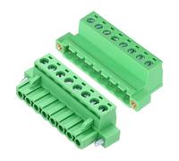 sourcing map 1Set PCB Terminal Block, 300V 10A Male&Female 8 Pin 5.08mm Distance PCB Screw Mount Terminal Block Connector 51 x 15 x 29 mm for Electronic Projects, Green