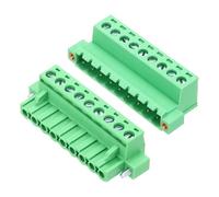sourcing map 1Set PCB Terminal Block, 300V 10A Male&Female 9 Pin 5.08mm Distance PCB Screw Mount Terminal Block Connector 55 x 15 x 29 mm for Electronic Projects, Green