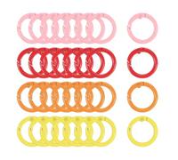 sourcing map 1Set Round Spring O Rings, 0.94 Inch Trigger Spring Snap Clip Keyrings Buckle for Handbag, Keychains, Bags, DIY Crafts Findings, Orange and Other 3 Colors