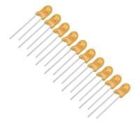 sourcing map 1uF Tantalum Capacitor, 50V 2 Pin Yellow Radial Electrolytic Capacitor Dipped Tantalum Bead Capacitors 10pcs