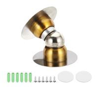sourcing map 2.1" Magnetic Door Stoppers, Wall Floor Mounted Magnetic Door Catch Holder, Stainless Steel Door Stops for Bedroom, Bathroom, Kitchen, Office, Brass