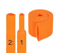 sourcing map 2:1 Ratio Heat Shrink Braided Sleeve 20mm ID 1 Meter Automotive Wire Loom Braided Cable Sleeves Fabric Woven Shrinkable Tubing Protection for Harness Cable Sheath Hose Wire, Orange
