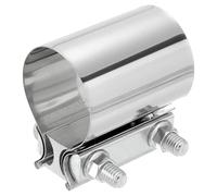 Sourcing Map 2.2 Inch Exhaust Clamp - 304 Stainless Steel Butt Joint Band Sleeve Coupler for Exhaust Pipes Mufflers, Universal Widening Pipe Repair, Silver