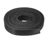 sourcing map 2.2 Yard 15mm Flat Leather Cord, Leather Strips 2mm Thick Lacing Strings for DIY Crafts Making Bracelet Purse Strap (Black)