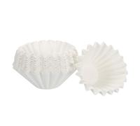 sourcing map 2-4 Cup Basket Coffee Filters White Paper Filter 50/185mm Drip Coffee Makers Coffee Filter for Cafe Office Home, Pack of 50