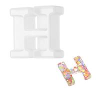 sourcing map 2.5 Inch Resin Letter Moulds,H Capital Alphabet 3D Silicone Letter Casting Moulds for Candle Making DIY Crafts Word Sign Art Party Home Decor