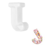 sourcing map 2.5 Inch Resin Letter Moulds,J Capital Alphabet 3D Silicone Letter Casting Moulds for Candle Making DIY Crafts Word Sign Art Party Home Decor
