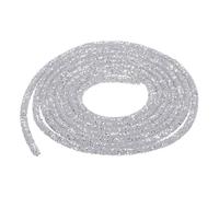 sourcing map 2.5 Yard 7mm 0.28 Inch 0.28 Inch Glitter Sequins Rope Sequins Rhinestone Tube Cord for DIY Wedding Dresses Costume Clothing Shoes Jewelry Accessory Silver