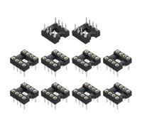 sourcing map 2.54mm Pitch 8 Pins DIP IC Socket Connector Dual Row 7.6 Row Pitch Round Pins Soldering for Electronics Experiment DIY 20 Pcs