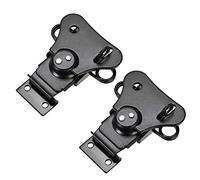 sourcing map 2.56-inch Iron Spring Loaded Butterfly Twist Latch Keeper Toggle Clamp with Keyhole - 2 Pcs (Black)