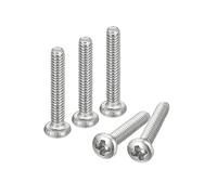 sourcing map #2-56x1/2" Pan Head Machine Screws, 304 Stainless Steel Screw, Phillips Drive, Fully Threaded, Bright Finish, Pack of 20