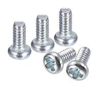 sourcing map #2-56x3/16" Pan Head Phillips Machine Screws, 50pcs Zinc Plated Carbon Steel Cross Head Screws Fully Threaded Bolts