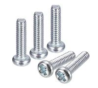 sourcing map #2-56x3/8" Pan Head Phillips Machine Screws, 25pcs Zinc Plated Carbon Steel Cross Head Screws Fully Threaded Bolts