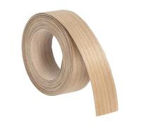 sourcing map 2.5cm x 4.6m Wood Veneer Edge Banding, Pre-Glued Flexible Cherry Wood Edging Strips, Iron on with Hot Melt Adhesive Wood Tape for Cabinet Repair and Furniture Restoration