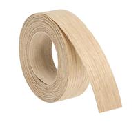 sourcing map 2.5cm x 4.6m Wood Veneer Edge Banding, Pre-Glued Flexible Red Oak Edging Strips, Iron on with Hot Melt Adhesive Wood Tape for Cabinet Repair and Furniture Restoration