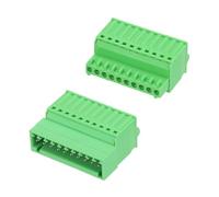 sourcing map 2.5mm 0.1" Pitch Spring PCB Terminal Block Connector 10 Pin Male Female Pluggable Quick PCB Wiring Terminals for 28-20AWG Cable Mechanical Equipment, Green