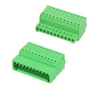 sourcing map 2.5mm 0.1" Pitch Spring PCB Terminal Block Connector 11 Pin Male Female Pluggable Quick PCB Wiring Terminals for 28-20AWG Cable Mechanical Equipment, Green
