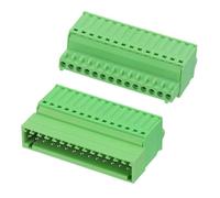 sourcing map 2.5mm 0.1" Pitch Spring PCB Terminal Block Connector 14 Pin Male Female Pluggable Quick PCB Wiring Terminals for 28-20AWG Cable Mechanical Equipment, Green