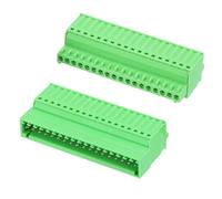 sourcing map 2.5mm 0.1" Pitch Spring PCB Terminal Block Connector 18 Pin Male Female Pluggable Quick PCB Wiring Terminals for 28-20AWG Cable Mechanical Equipment, Green