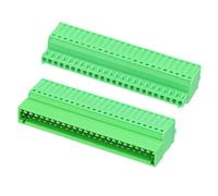 sourcing map 2.5mm 0.1" Pitch Spring PCB Terminal Block Connector 24 Pin Male Female Pluggable Quick PCB Wiring Terminals for 28-20AWG Cable Mechanical Equipment, Green