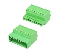 sourcing map 2.5mm 0.1" Pitch Spring PCB Terminal Block Connector 9 Pin Male Female Pluggable Quick PCB Wiring Terminals for 28-20AWG Cable Mechanical Equipment, Green
