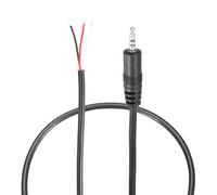 sourcing map 2.5mm Aux Cable Replacement Audio Cable Cord, 0.8ft 3 Pole Male to Bare Wire Audio Cable, Stereo Sound Audio Cable Cord for Earphones, Smart Phones, Speakers,Black 2 Pcs