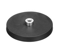 sourcing map 2.6" Dia Rubber Coated Magnets, 44LBS Anti-Scratch Flag Magnet Base with 1/4"-20UNC Female Threaded Studs and Nut Magnets Holder for Camera Light Bar Mirror Tool