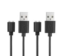 sourcing map 2.6Ft Magnetic USB DC Charger Cable, 5mm Magnetic Replacement Square Base Charging Cord Smart Protect Single Polarity(S-S) for Rechargeable Toys Electric Toothbrush(Black, 2Pcs)