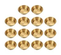 sourcing map 2.8 Inch Mini Stainless Steel Sauce Dish, 14 Pcs Round Seasoning Bowls Appetizer Plates Condiment Bowl for Salad Side Dishes Sushi Dipping Ketchup, Gold
