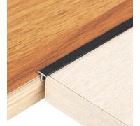 sourcing map 2.9ft x 0.24" t Molding Floor Transition Strips, Aluminium Alloy Vinyl Flooring Gap Trim for Joining Laminate Planks Tiles Floor Gaps, Black