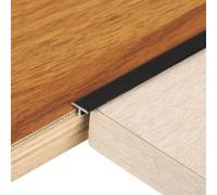 sourcing map 2.9ft x 0.31" t Molding Floor Transition Strips, Aluminium Alloy Vinyl Flooring Gap Trim for Joining Laminate Planks Tiles Floor Gaps, Black