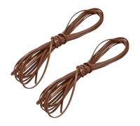 sourcing map 2 Bundles Flat Leather Cord, 5.5 Yards 4mm Leather Crafts Lacing Strip, Coffee
