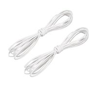 sourcing map 2 Bundles Flat Leather Cord, 5.5 Yards 4mm Leather Crafts Lacing Strip, White