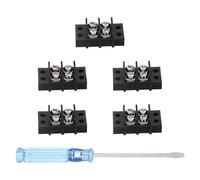 sourcing map 2 Circuits Screw Terminal Blocks, 300V 20A 9.5mm Pitch 2 Positions Dual Rows Terminal Strip with Flat Head Screwdriver for Electrical Wire Connecting, Pack of 5