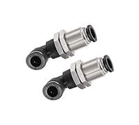 sourcing map 2 End 8mm Tube Push Lock Elbows, M16 L Shape Bulkhead Union Air Fittings 2pcs