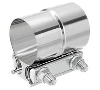 Sourcing Map 2" Exhaust Clamp - 304 Stainless Steel Butt Joint Band Sleeve Coupler for 2" OD to 2" ID Pipe Mufflers, Silver