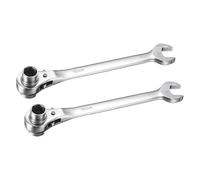 sourcing map 2 in 1 Scaffolding Podger Ratchet Wrench 19mm x 22mm Ratcheting Socket Spanner Tool 2pcs