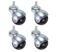 sourcing map 2 Inch Ball Caster Wheels, 4pcs Threaded Stem Caster 360 Degree Rotatable Caster Wheels for Furniture, Silver Tone