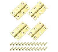 Sourcing Map 2 Inch Brass Folding Butt Hinges - 4 Pcs Small Door Cabinet Hinges with Screws for Wooden Boxes, Windows, Dressers, Gold Tone