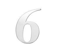 sourcing map 2 Inch House Numbers, 304 Stainless Steel Self-adhesive Mailbox Door Stickers, Outdoor Address Signs for Office Hotel Apartments, Garden (Silver 6)