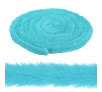 sourcing map 2 Inch x 6 Yards Faux Fur Ribbon Trim, Artificial Furry Ribbon Stripe, Craft Fur Trim for Sewing, Christmas Tree, Home Wedding Decoration, Party Supplies, Lake Blue