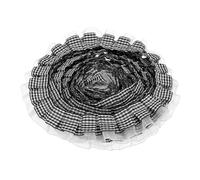 sourcing map 2 Layer Gingham Ruffle Ribbon Trim, 5 Yards x 1.38" Chiffon Pleated Ribbons Fabric Edge Trimming for Sewing, DIY Crafts, Dress and Home Decor Embellishment, Black