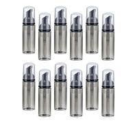sourcing map 2 Oz / 60ml Empty Foam Pump Bottle, 12 PCS Travel Foam Soap Dispenser, Empty Refillable Plastic Pump Bottle for Lash Shampoo, Hand Soap, Clear Black/Black