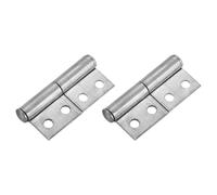 Sourcing Map 2 Pack 2-5/8" Carbon Steel Weldable Flag Hinges with Pre-Punched Hole, 360 Degree Rotation, Silver