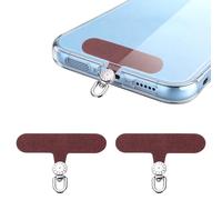 sourcing map 2 Pack 360°Rotating Phone Lanyard Tab Ultra-Thin No-Adhesive Phone Tether Patch Smartphone Case Universal Adapter Case for Travel Daily Use (Silver Dial, Burgundy Patch)